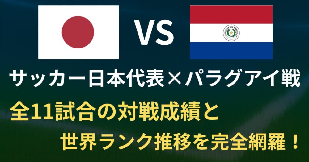 日本代表×パラグアイ 全11試合の対戦成績と世界ランク推移を完全網羅！
