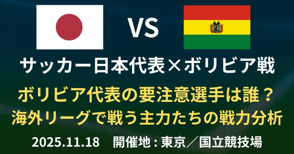ボリビア代表の要注意選手は誰？海外リーグで戦う主力たちの戦力分析【2025年11月18日 サッカー】